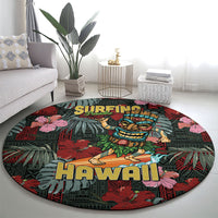 Hawaii Tiki Surfing Round Carpet Mele Kalikimaka i Iulai! LT9 - Polynesian Pride
