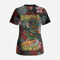 Hawaii Tiki Surfing Scrub Top Mele Kalikimaka i Iulai! LT9 - Polynesian Pride