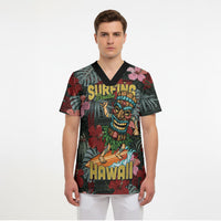 Hawaii Tiki Surfing Scrub Top Mele Kalikimaka i Iulai! LT9 - Polynesian Pride