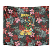 Hawaii Tiki Surfing Tapestry Mele Kalikimaka i Iulai! LT9 - Polynesian Pride