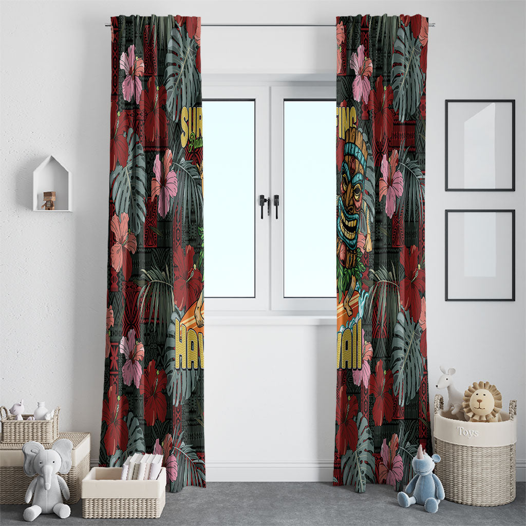 Hawaii Tiki Surfing Window Curtain Mele Kalikimaka i Iulai! LT9 - Polynesian Pride