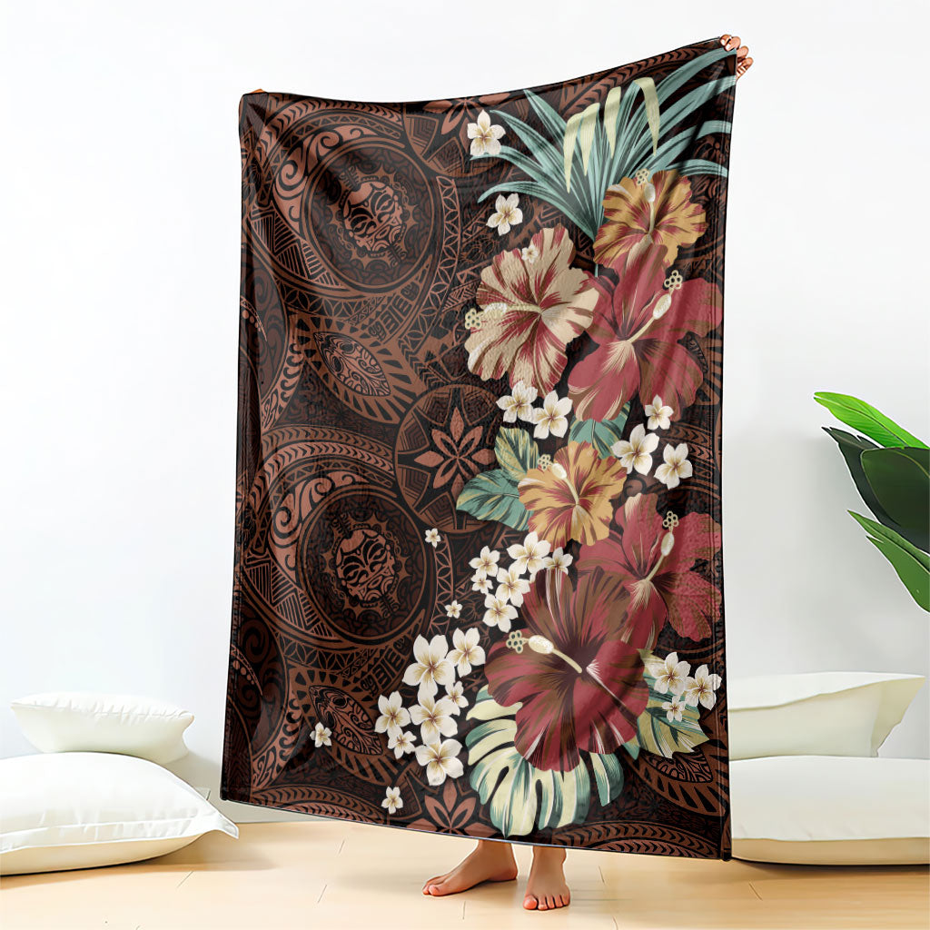 Kanoa Hawai'i Hibiscus Blanket Polynesian Tribal Tattoo Pattern Floral Elements LT9 - Polynesian Pride