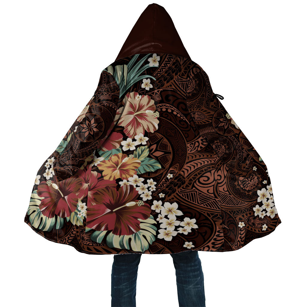 Kanoa Hawai'i Hibiscus Cloak Polynesian Tribal Tattoo Pattern Floral Elements LT9 Unisex Brown - Polynesian Pride