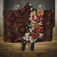 Kanoa Hawai'i Hibiscus Hooded Blanket Polynesian Tribal Tattoo Pattern Floral Elements LT9 - Polynesian Pride