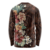 Kanoa Hawai'i Hibiscus Long Sleeve Shirt Polynesian Tribal Tattoo Pattern Floral Elements LT9 - Polynesian Pride