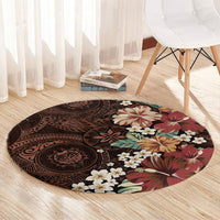 Kanoa Hawai'i Hibiscus Round Carpet Polynesian Tribal Tattoo Pattern Floral Elements LT9 - Polynesian Pride