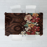 Kanoa Hawai'i Hibiscus Tablecloth Polynesian Tribal Tattoo Pattern Floral Elements LT9 Brown - Polynesian Pride
