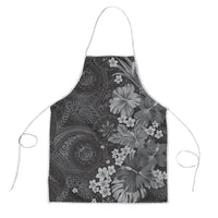 Pauli Hawai'i Hibiscus Apron Polynesian Tribal Tattoo Pattern Floral Elements LT9 Soft Black - Polynesian Pride