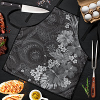 Pauli Hawai'i Hibiscus Apron Polynesian Tribal Tattoo Pattern Floral Elements LT9 Soft Black - Polynesian Pride