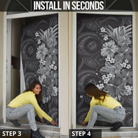 Pauli Hawai'i Hibiscus Door Cover Polynesian Tribal Tattoo Pattern Floral Elements LT9 - Polynesian Pride