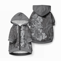 Pauli Hawai'i Hibiscus Pet Hoodie Polynesian Tribal Tattoo Pattern Floral Elements LT9 Zip-up Soft Black - Polynesian Pride