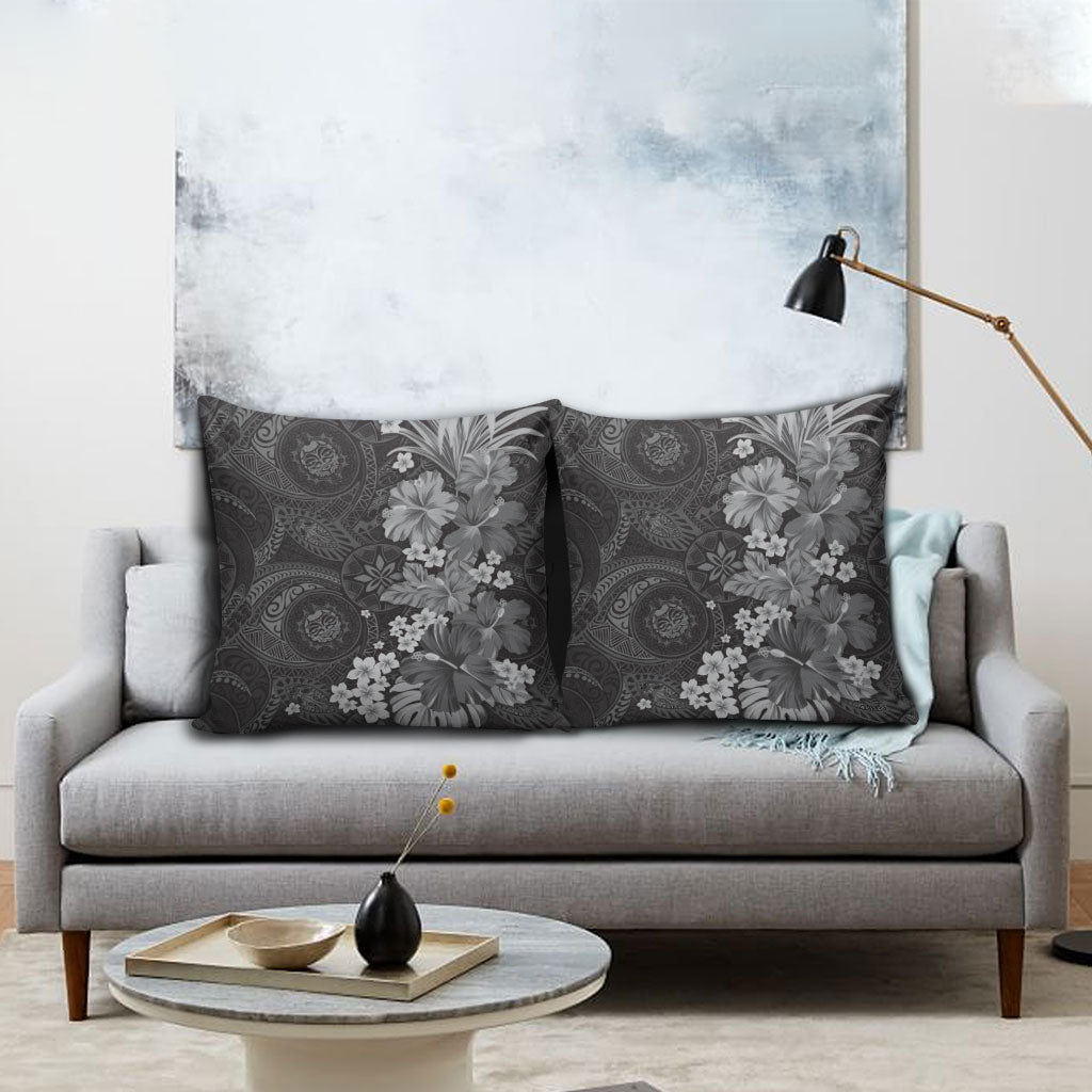 Pauli Hawai'i Hibiscus Pillow Cover Polynesian Tribal Tattoo Pattern Floral Elements LT9 - Polynesian Pride