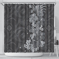 Pauli Hawai'i Hibiscus Shower Curtain Polynesian Tribal Tattoo Pattern Floral Elements LT9 - Polynesian Pride