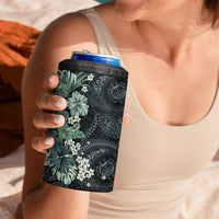 Pauliuli Hawai'i Hibiscus 4 in 1 Can Cooler Tumbler Polynesian Tribal Tattoo Pattern Floral Elements LT9 - Polynesian Pride