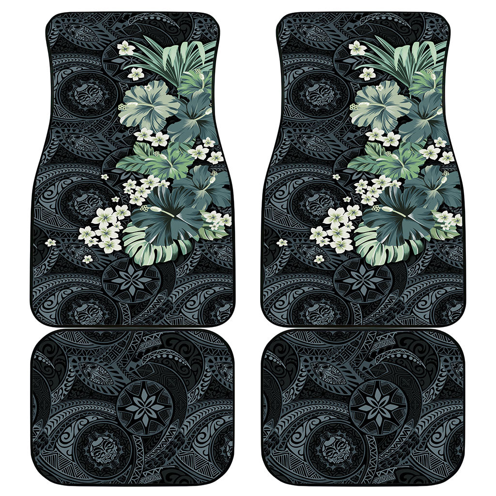 Pauliuli Hawai'i Hibiscus Car Mats Polynesian Tribal Tattoo Pattern Floral Elements LT9 - Polynesian Pride