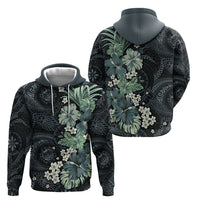 Pauliuli Hawai'i Hibiscus Hoodie Polynesian Tribal Tattoo Pattern Floral Elements LT9 - Polynesian Pride