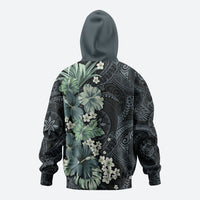 Pauliuli Hawai'i Hibiscus Zip Hoodie Polynesian Tribal Tattoo Pattern Floral Elements LT9 - Polynesian Pride