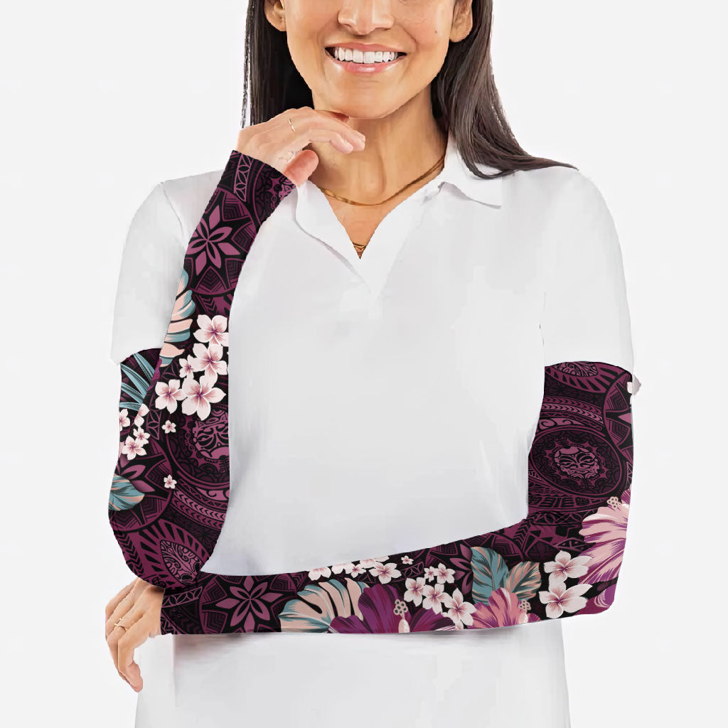 Poni Mama Hawai'i Hibiscus Arm Sleeves Polynesian Tribal Tattoo Pattern Floral Elements LT9 - Polynesian Pride