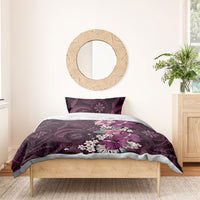 Poni Mama Hawai'i Hibiscus Bedding Set Polynesian Tribal Tattoo Pattern Floral Elements LT9 - Polynesian Pride