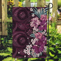 Poni Mama Hawai'i Hibiscus Garden Flag Polynesian Tribal Tattoo Pattern Floral Elements LT9 Garden Flag Pink - Polynesian Pride