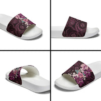 Poni Mama Hawai'i Hibiscus Slide Sandals Polynesian Tribal Tattoo Pattern Floral Elements LT9 - Polynesian Pride