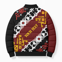 Personalised Papua New Guinea Bird Drum Bomber Puffer Jacket Papuan Batik Motif LT9 - Polynesian Pride