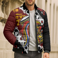 Personalised Papua New Guinea Bird Drum Bomber Puffer Jacket Papuan Batik Motif LT9 - Polynesian Pride
