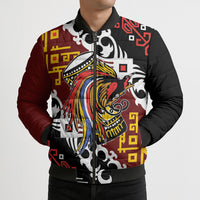 Personalised Papua New Guinea Bird Drum Bomber Puffer Jacket Papuan Batik Motif LT9 - Polynesian Pride