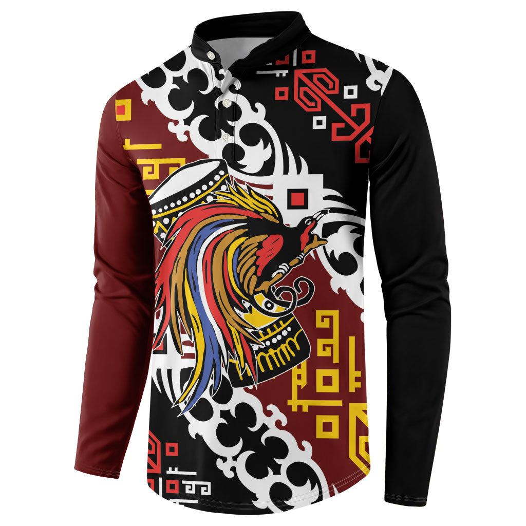Personalised Papua New Guinea Bird Drum Button Sweatshirt Papuan Batik Motif LT9 - Polynesian Pride