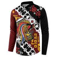 Personalised Papua New Guinea Bird Drum Button Sweatshirt Papuan Batik Motif LT9 - Polynesian Pride
