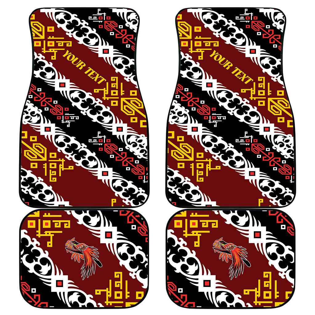 Personalised Papua New Guinea Bird Drum Car Mats Papuan Batik Motif LT9 - Polynesian Pride