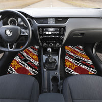 Personalised Papua New Guinea Bird Drum Car Mats Papuan Batik Motif LT9 Set 2pcs - Front Black - Polynesian Pride