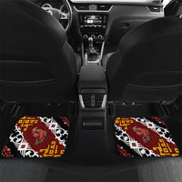 Personalised Papua New Guinea Bird Drum Car Mats Papuan Batik Motif LT9 Set 2pcs - Back Black - Polynesian Pride