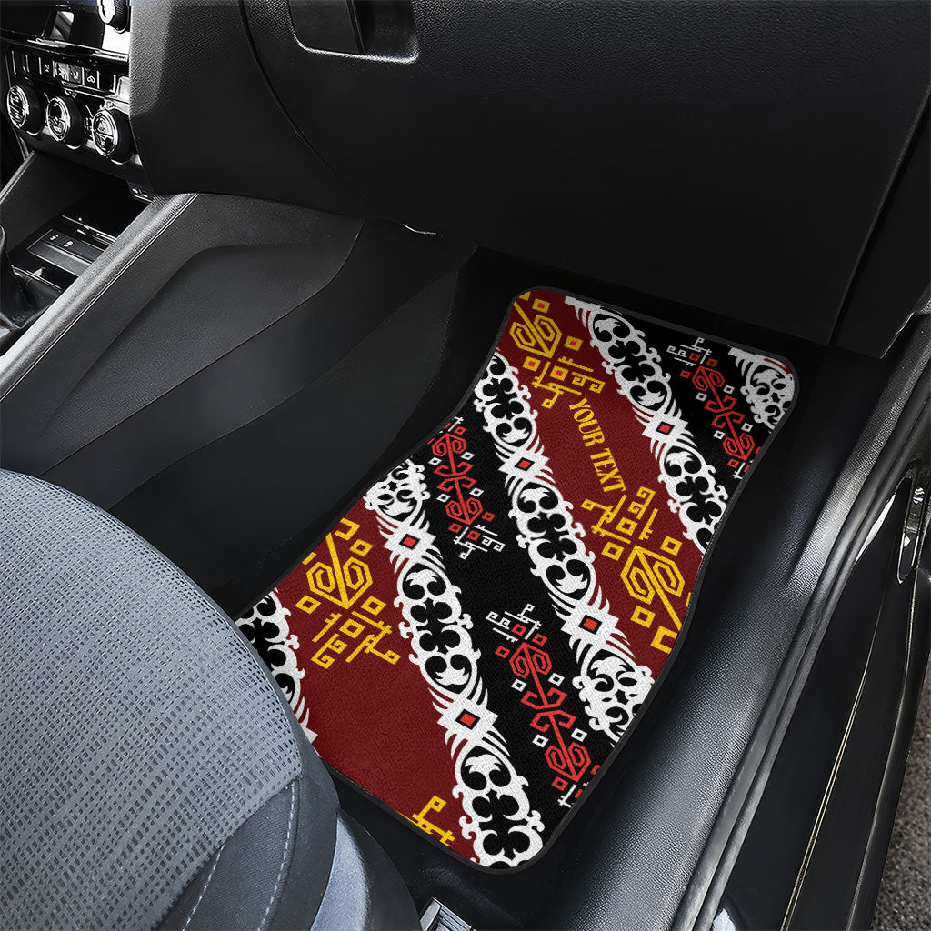 Personalised Papua New Guinea Bird Drum Car Mats Papuan Batik Motif LT9 - Polynesian Pride
