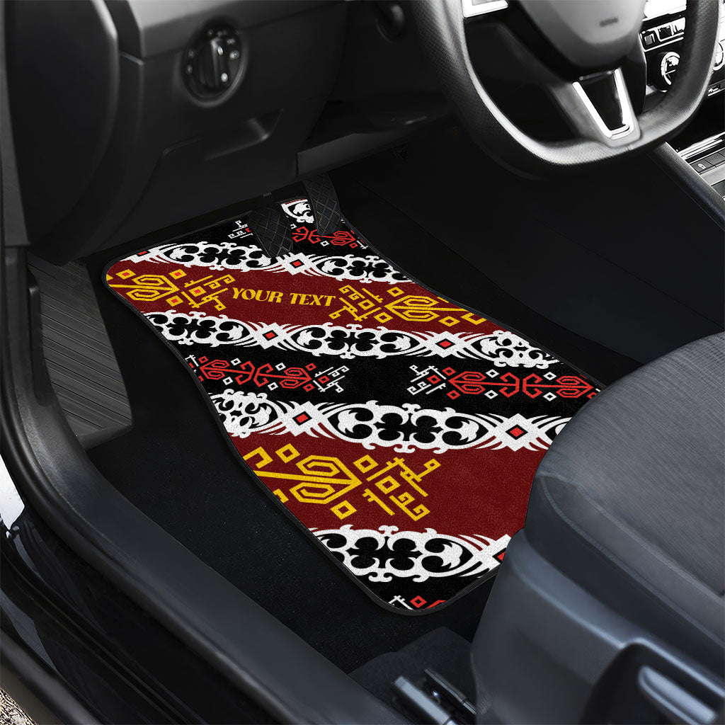 Personalised Papua New Guinea Bird Drum Car Mats Papuan Batik Motif LT9 - Polynesian Pride