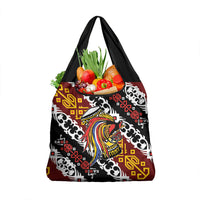 Papua New Guinea Bird Drum Grocery Bag Papuan Batik Motif LT9 1-pack One Size Black - Polynesian Pride
