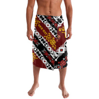 Personalised Papua New Guinea Bird Drum Lavalava Papuan Batik Motif LT9 Black - Polynesian Pride