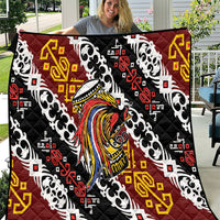 Papua New Guinea Bird Drum Quilt Papuan Batik Motif LT9 Black - Polynesian Pride
