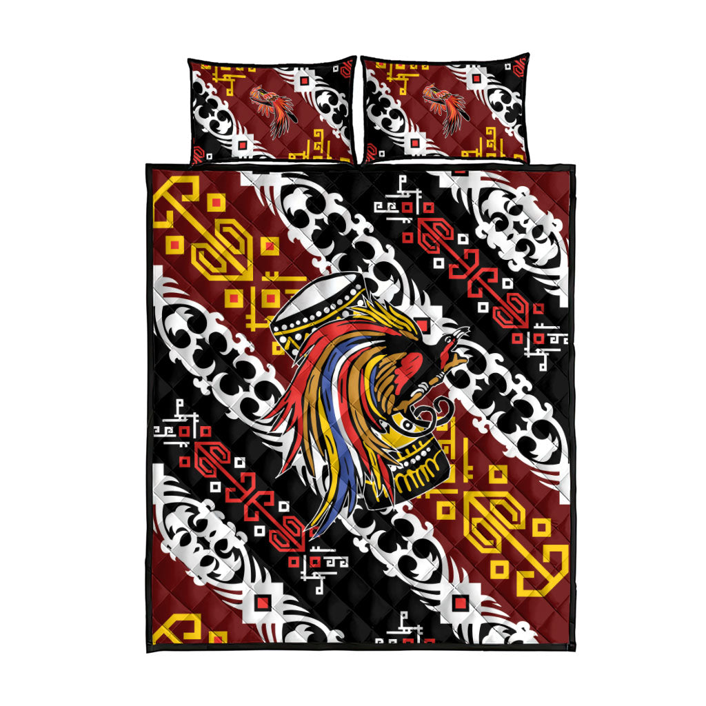 Papua New Guinea Bird Drum Quilt Bed Set Papuan Batik Motif LT9 - Polynesian Pride