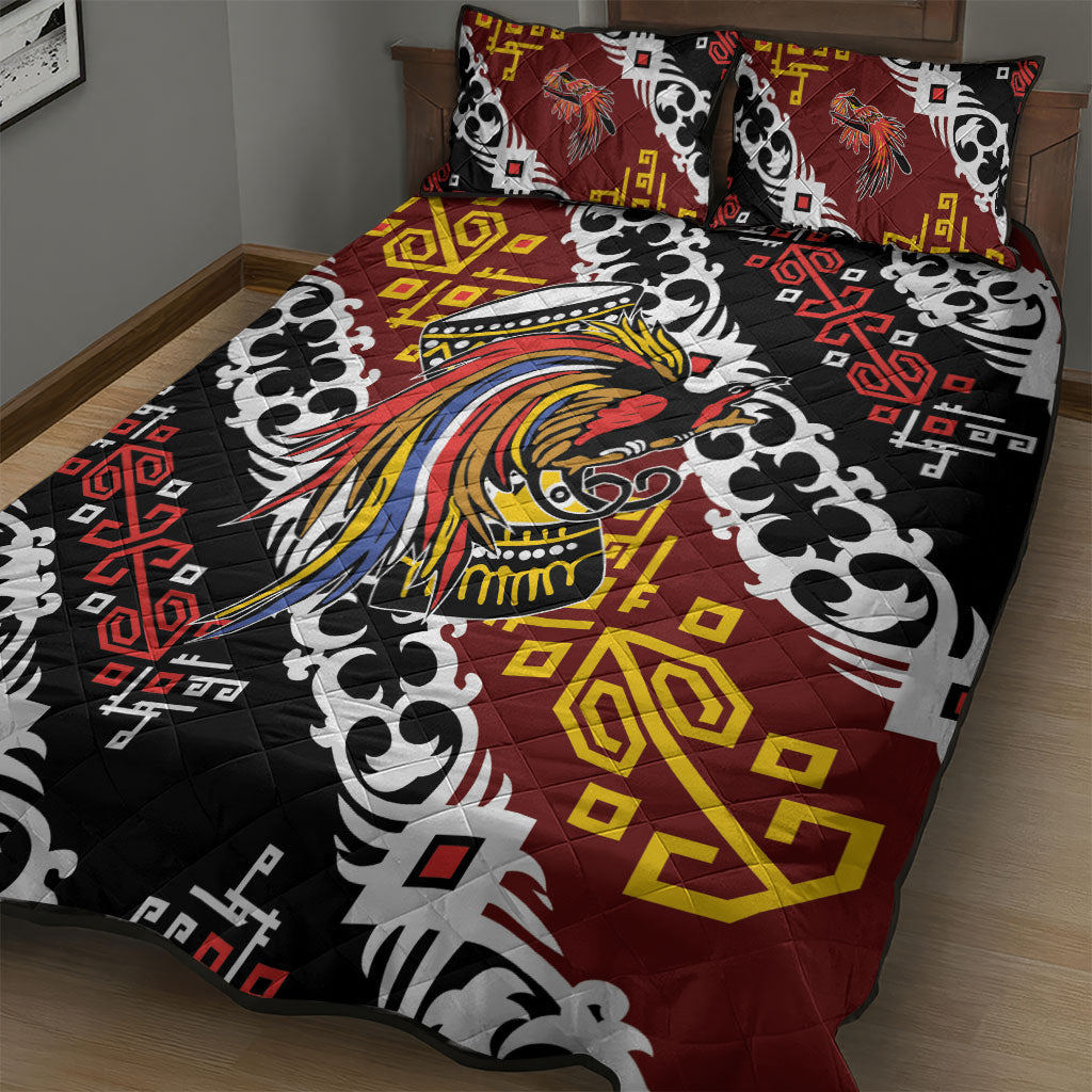 Papua New Guinea Bird Drum Quilt Bed Set Papuan Batik Motif LT9 - Polynesian Pride