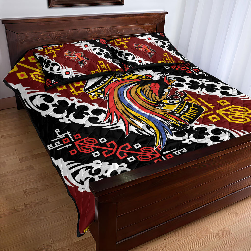 Papua New Guinea Bird Drum Quilt Bed Set Papuan Batik Motif LT9 - Polynesian Pride