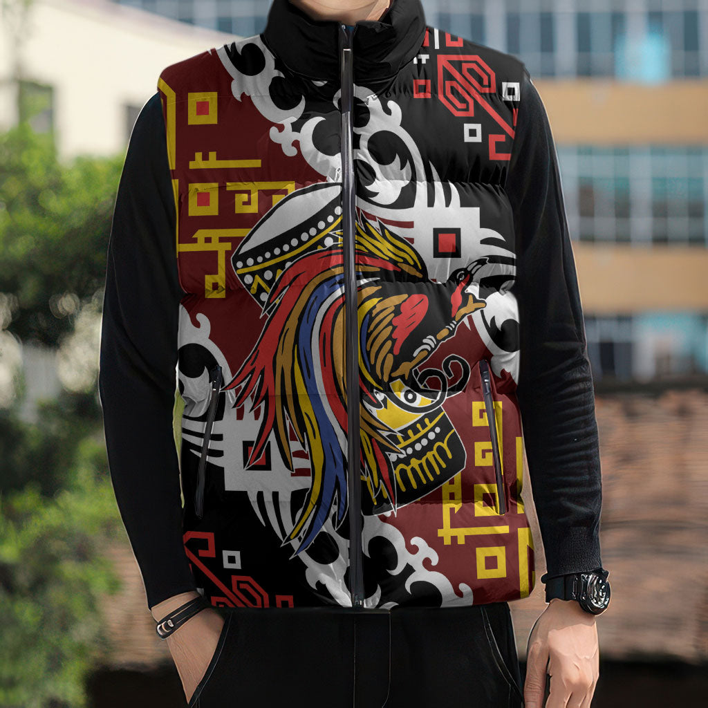 Personalised Papua New Guinea Bird Drum Sleeveless Puffer Jacket Papuan Batik Motif LT9 - Polynesian Pride