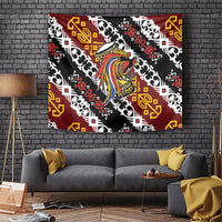 Papua New Guinea Bird Drum Tapestry Papuan Batik Motif LT9 Black - Polynesian Pride