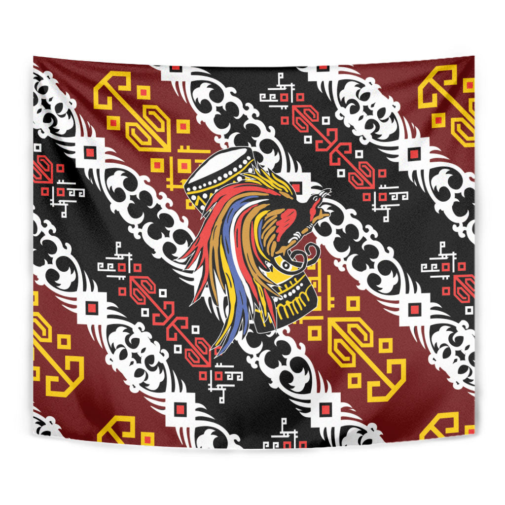 Papua New Guinea Bird Drum Tapestry Papuan Batik Motif LT9 - Polynesian Pride