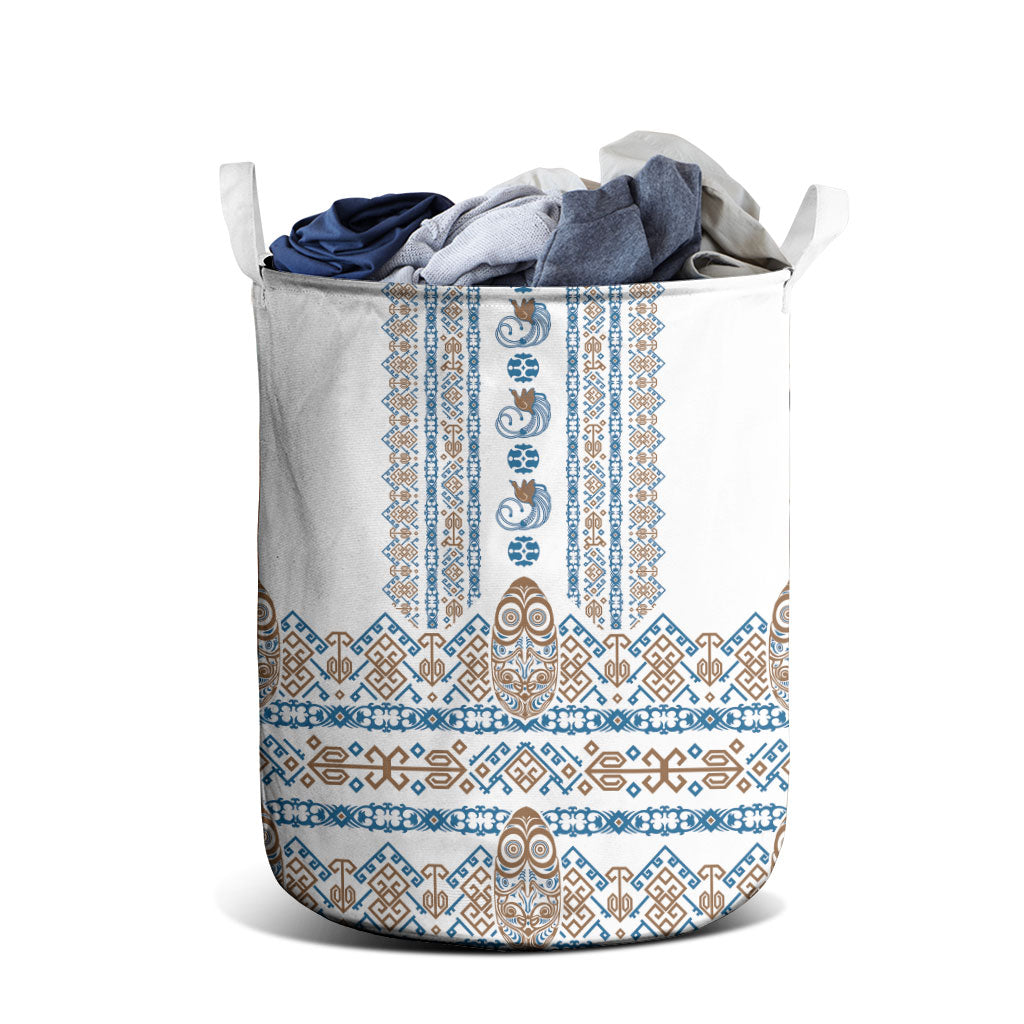Papua New Guinea Bird Ethnic Laundry Basket Papuan Batik Inspired Pattern LT9 - Polynesian Pride