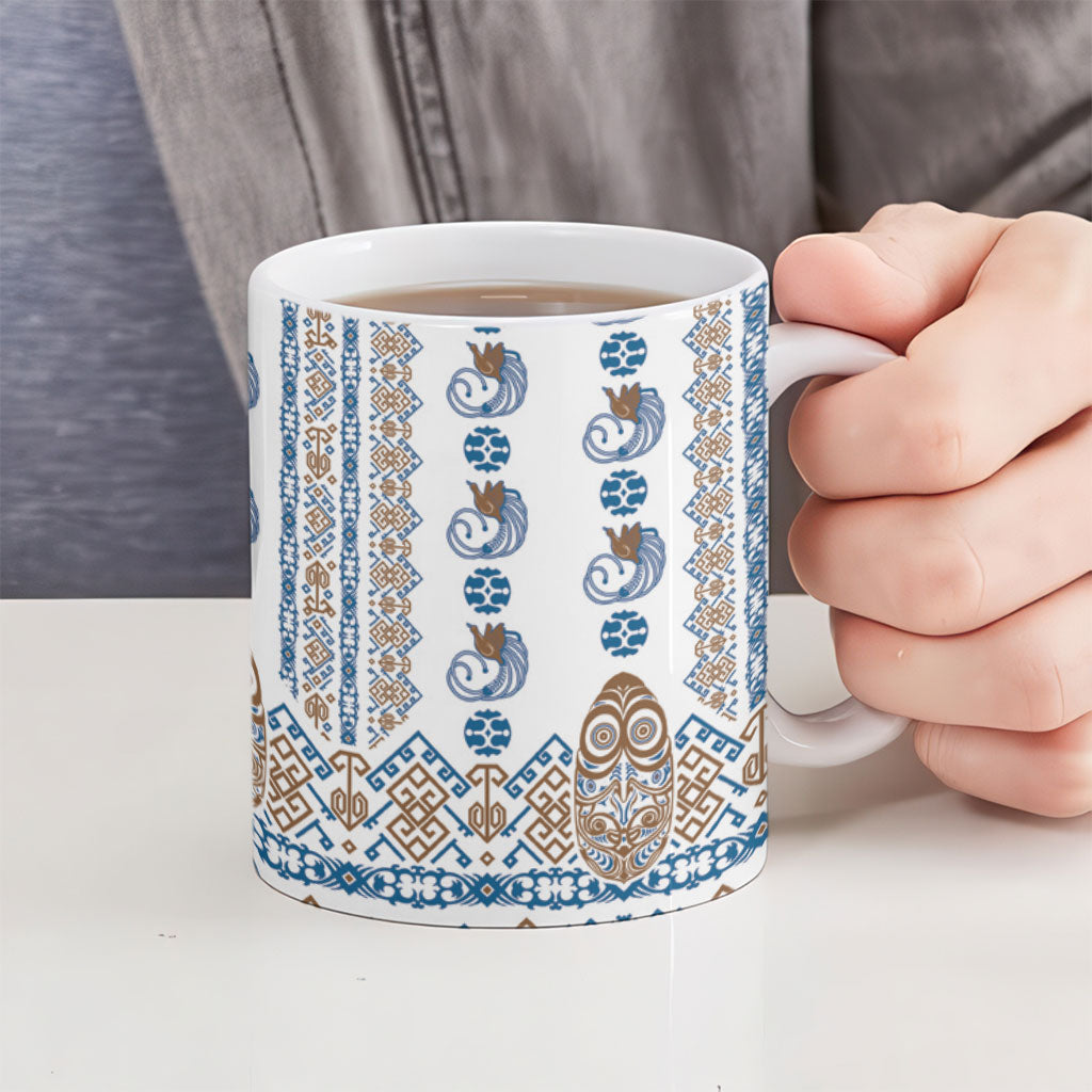 Papua New Guinea Bird Ethnic Ceramic Mug Papuan Batik Inspired Pattern LT9 - Polynesian Pride