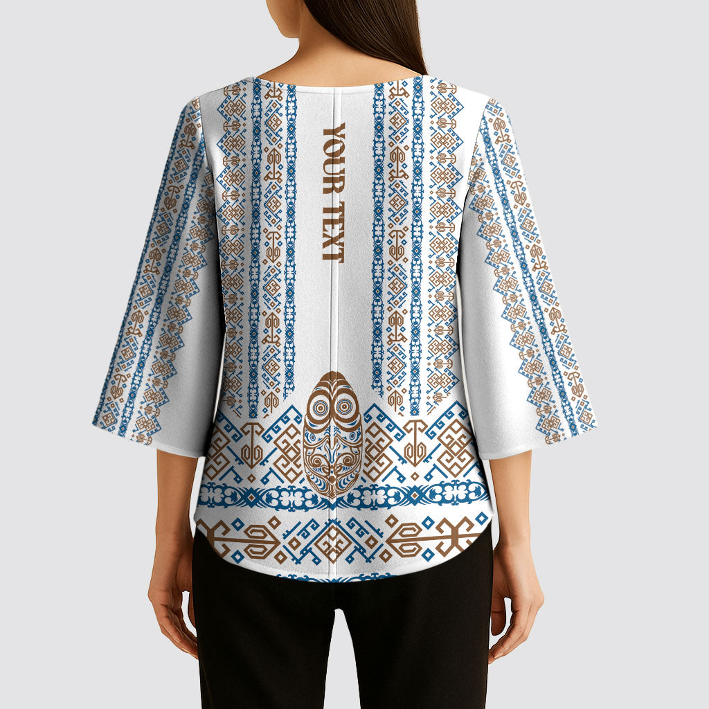 Personalised Papua New Guinea Bird Ethnic Kimono Sleeve Blouse Papuan Batik Inspired Pattern LT9 - Polynesian Pride