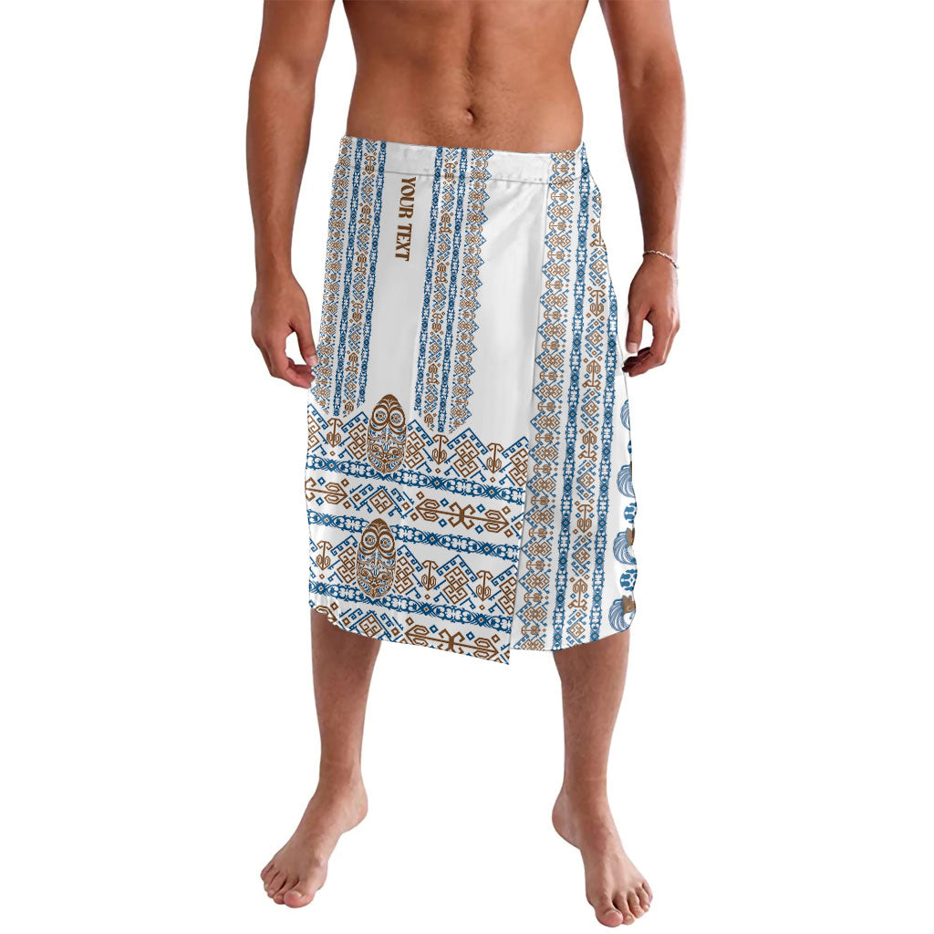Personalised Papua New Guinea Bird Ethnic Lavalava Papuan Batik Inspired Pattern LT9 White - Polynesian Pride