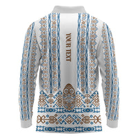 Personalised Papua New Guinea Bird Ethnic Long Sleeve Polo Shirt Papuan Batik Inspired Pattern LT9 - Polynesian Pride