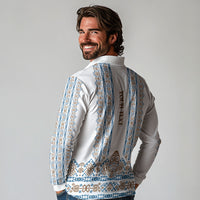 Personalised Papua New Guinea Bird Ethnic Long Sleeve Polo Shirt Papuan Batik Inspired Pattern LT9 - Polynesian Pride